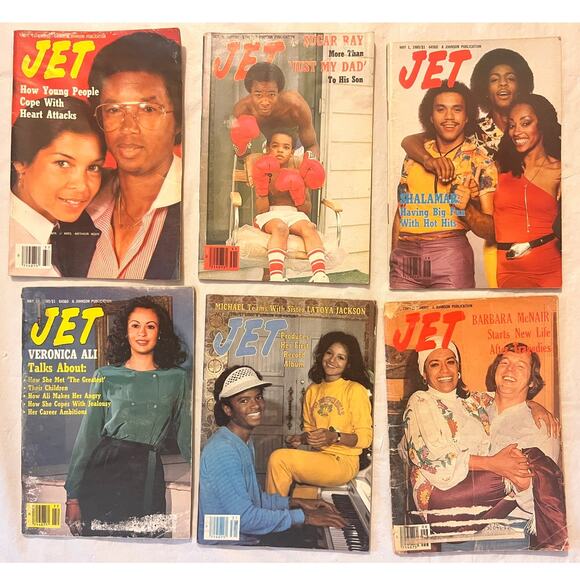 Vintage Jet Magazines Lot (6) 1980 - Veronica Ali, Michael Jackson, Sugar Ray - Picture 1 of 14